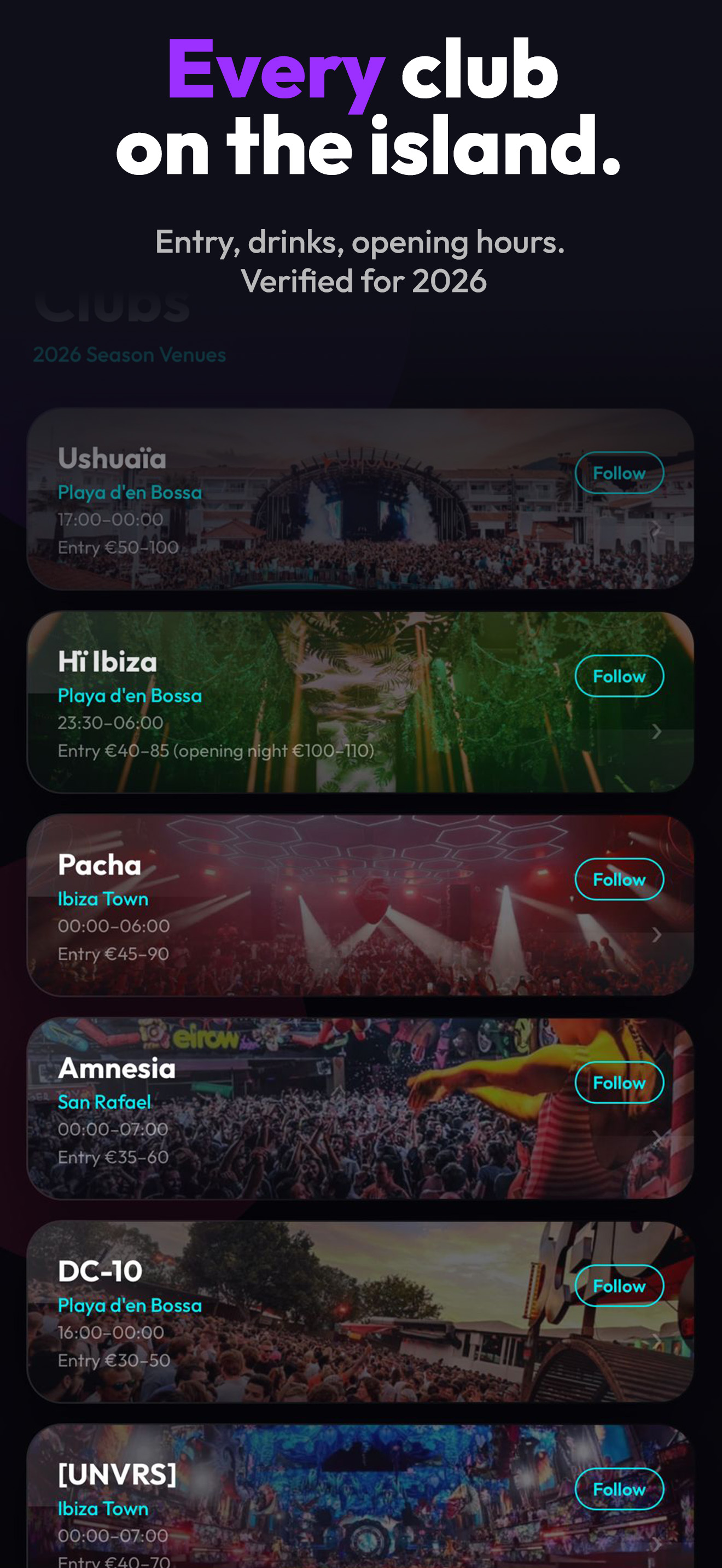 ISLA — Every club on the island